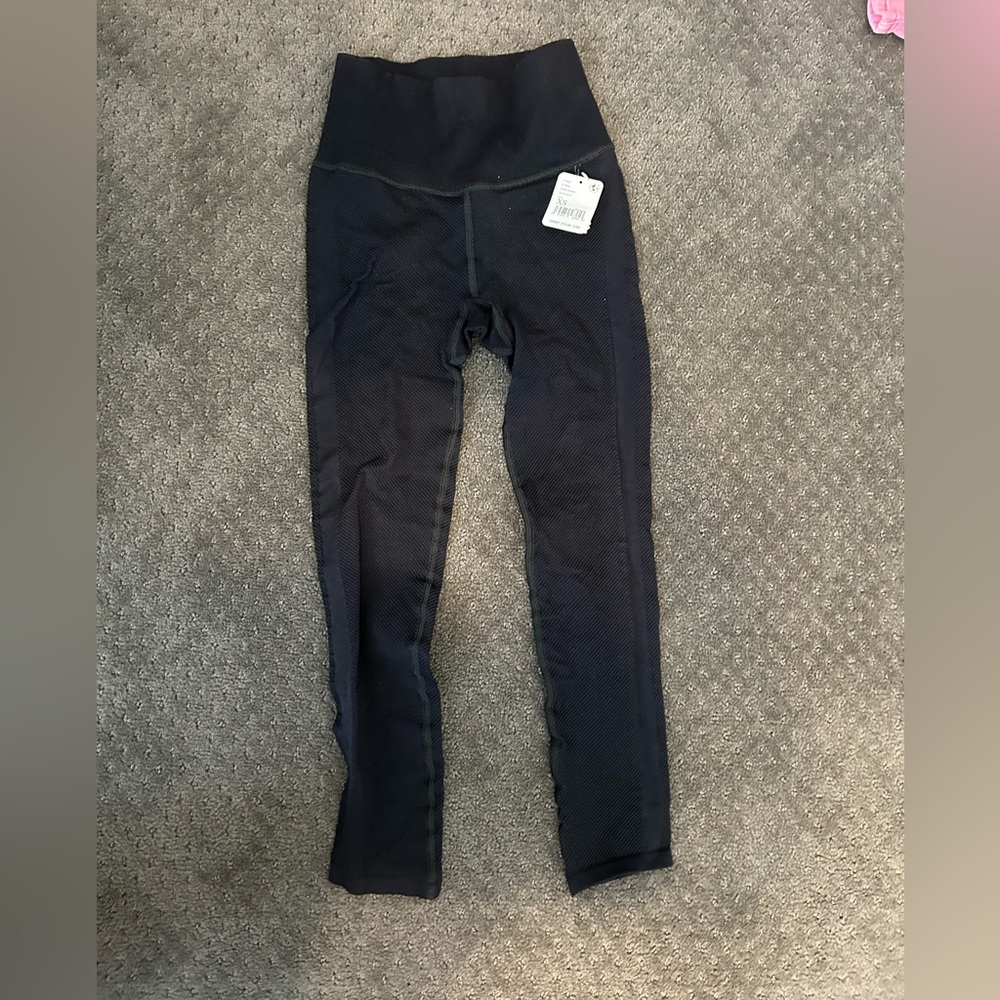 NWT, FP Movement Black Ribbed Leggings, XS